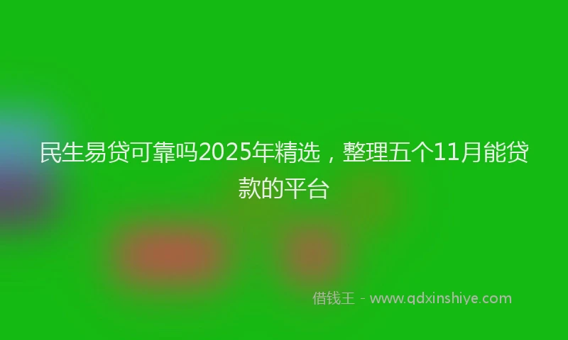 民生易贷可靠吗2025年精选，整理五个11月能贷款的平台