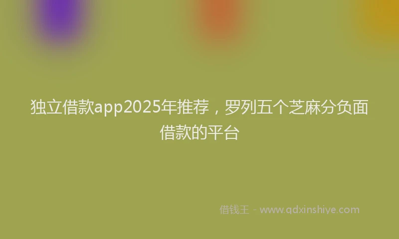 独立借款app2025年推荐，罗列五个芝麻分负面借款的平台