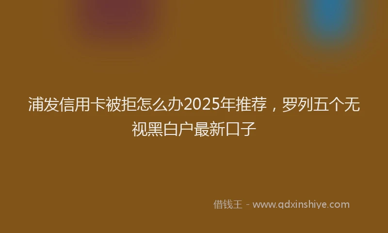 浦发信用卡被拒怎么办2025年推荐，罗列五个无视黑白户最新口子