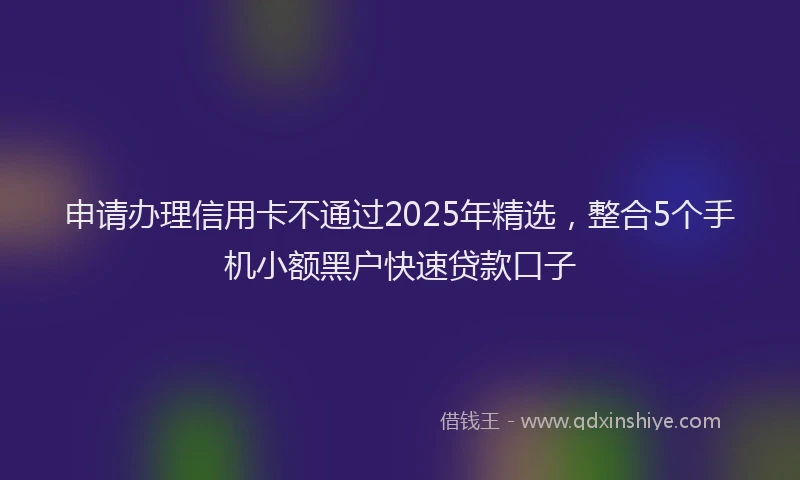 申请办理信用卡不通过2025年精选，整合5个手机小额黑户快速贷款口子