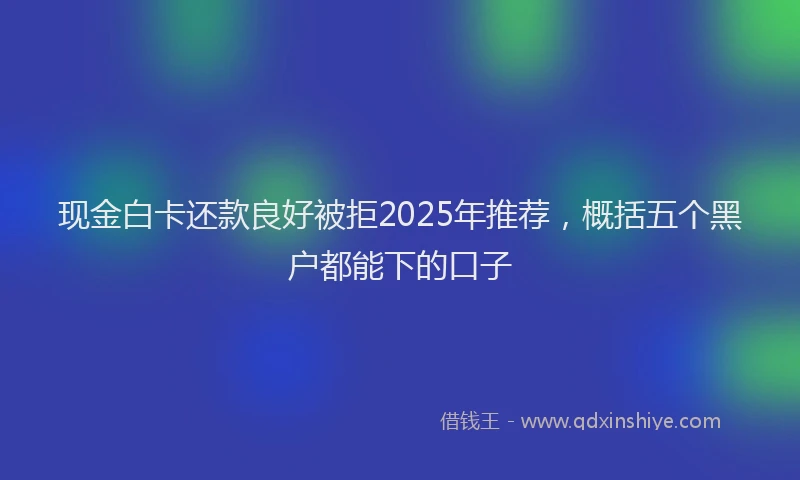 现金白卡还款良好被拒2025年推荐，概括五个黑户都能下的口子