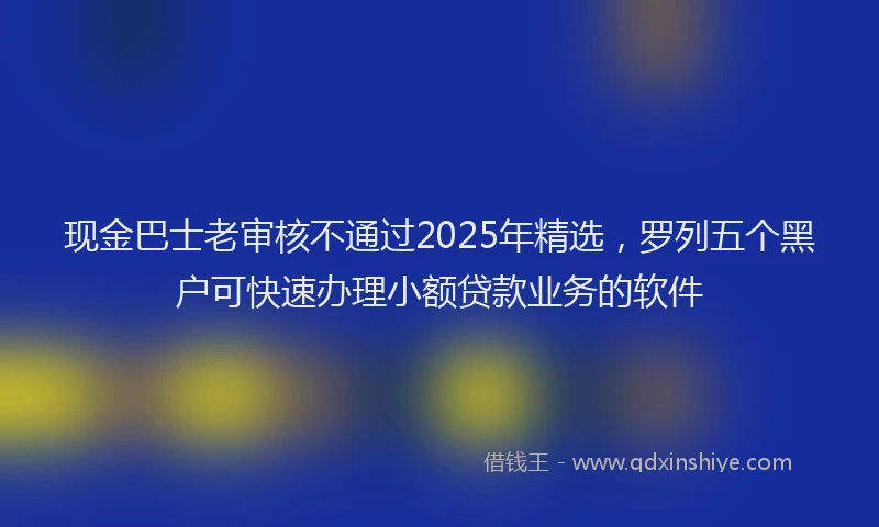 现金巴士老审核不通过2025年精选，罗列五个黑户可快速办理小额贷款业务的软件