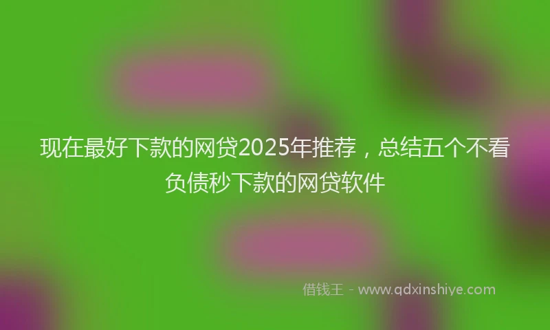 现在最好下款的网贷2025年推荐，总结五个不看负债秒下款的网贷软件