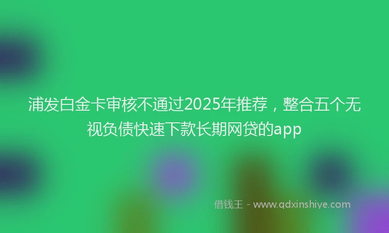 浦发白金卡审核不通过2025年推荐，整合五个无视负债快速下款长期网贷的app