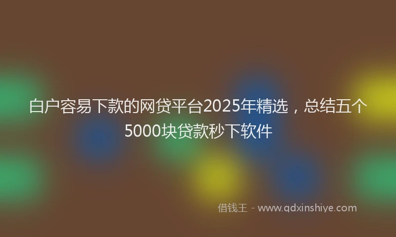 白户容易下款的网贷平台2025年精选，总结五个5000块贷款秒下软件