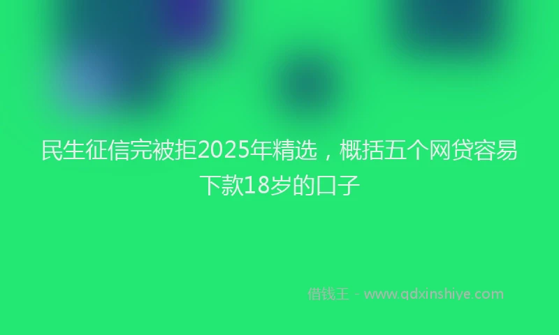 民生征信完被拒2025年精选，概括五个网贷容易下款18岁的口子