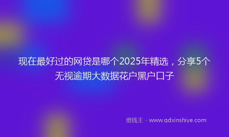 现在最好过的网贷是哪个2025年精选，分享5个无视逾期大数据花户黑户口子