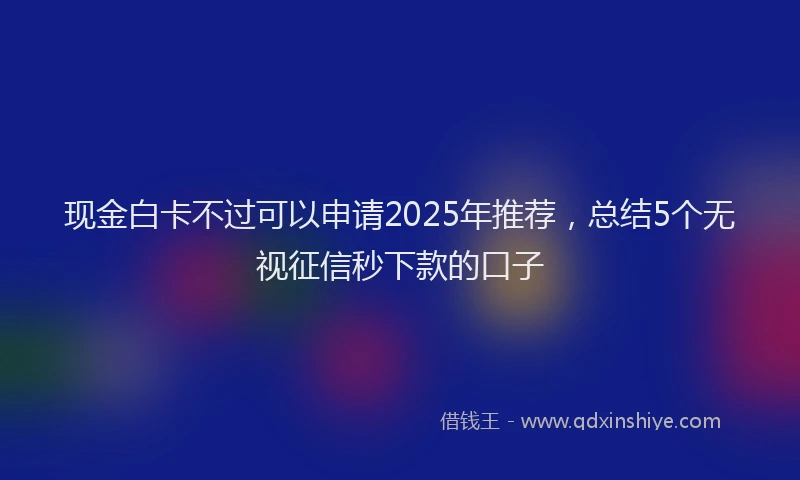 现金白卡不过可以申请2025年推荐，总结5个无视征信秒下款的口子