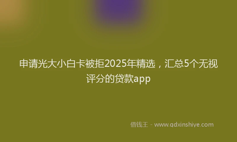 申请光大小白卡被拒2025年精选，汇总5个无视评分的贷款app