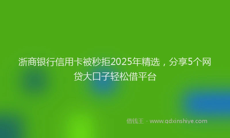 浙商银行信用卡被秒拒2025年精选，分享5个网贷大口子轻松借平台