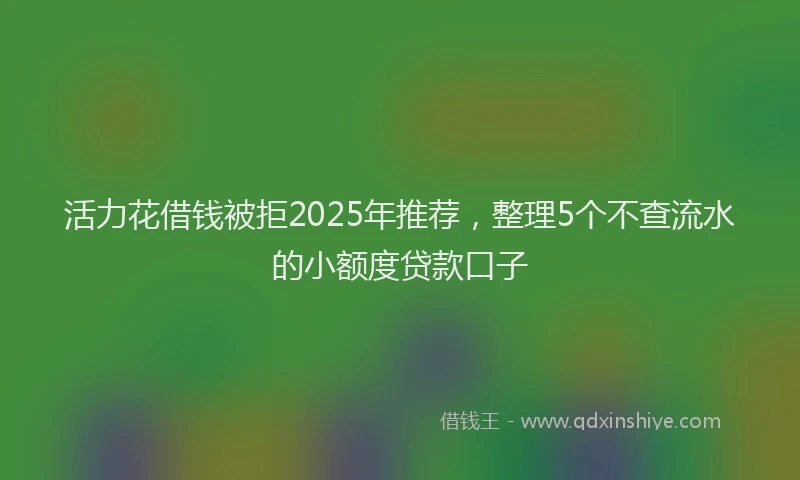 活力花借钱被拒2025年推荐，整理5个不查流水的小额度贷款口子