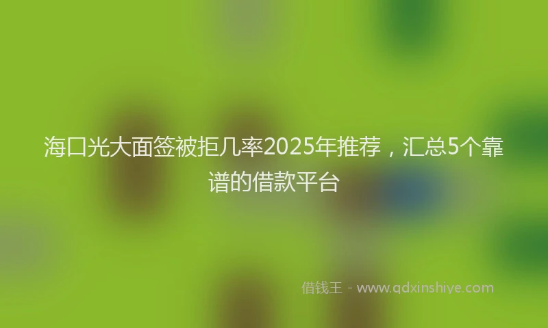 海口光大面签被拒几率2025年推荐，汇总5个靠谱的借款平台