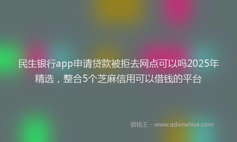 民生银行app申请贷款被拒去网点可以吗2025年精选，整合5个芝麻信用可以借钱的平台