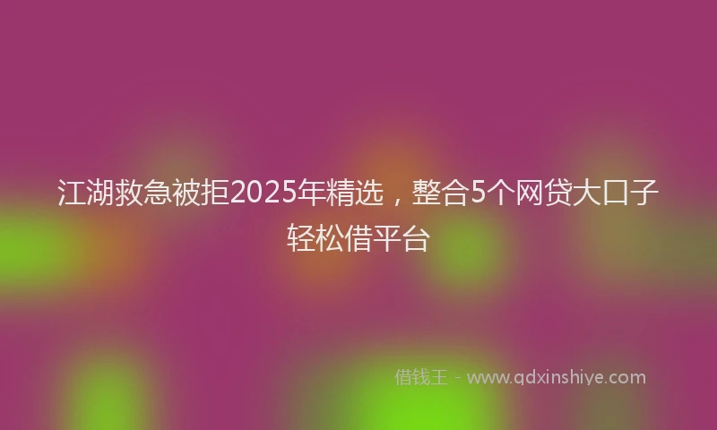 江湖救急被拒2025年精选，整合5个网贷大口子轻松借平台