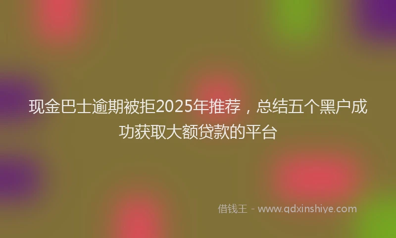 现金巴士逾期被拒2025年推荐，总结五个黑户成功获取大额贷款的平台