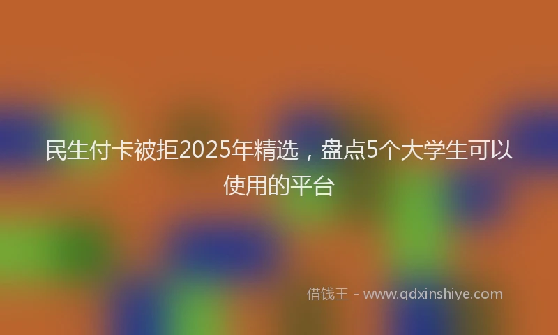 民生付卡被拒2025年精选，盘点5个大学生可以使用的平台