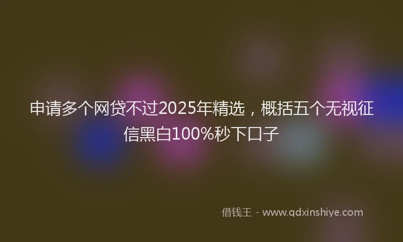 申请多个网贷不过2025年精选，概括五个无视征信黑白100%秒下口子