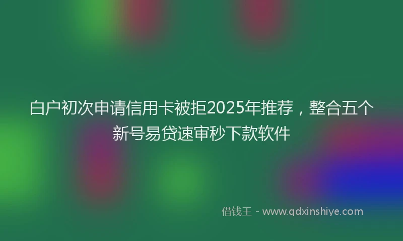 白户初次申请信用卡被拒2025年推荐，整合五个新号易贷速审秒下款软件
