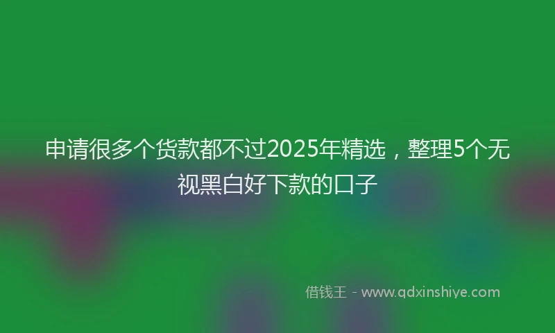 申请很多个货款都不过2025年精选，整理5个无视黑白好下款的口子