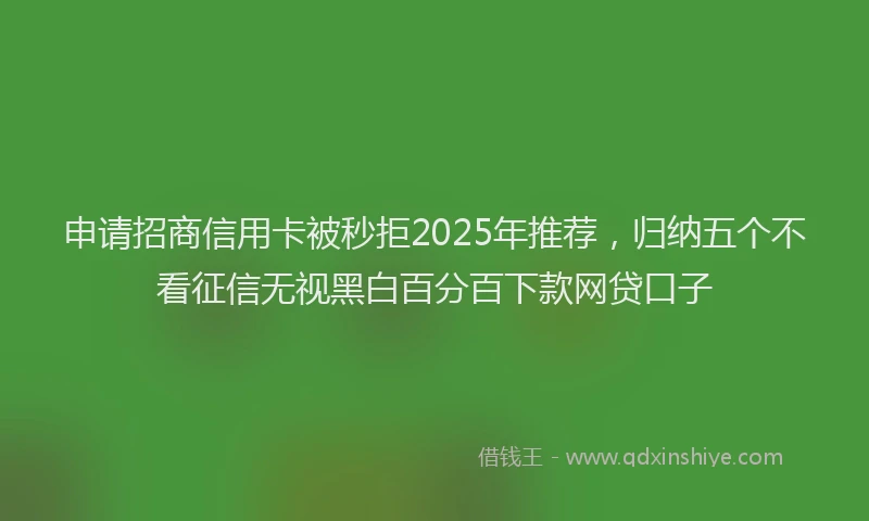 申请招商信用卡被秒拒2025年推荐，归纳五个不看征信无视黑白百分百下款网贷口子