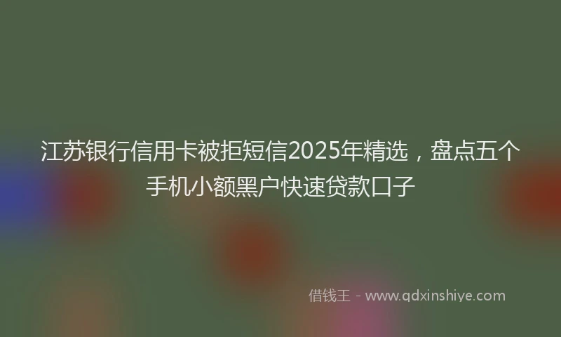 江苏银行信用卡被拒短信2025年精选，盘点五个手机小额黑户快速贷款口子