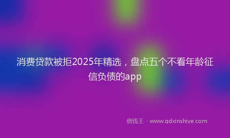 消费贷款被拒2025年精选，盘点五个不看年龄征信负债的app