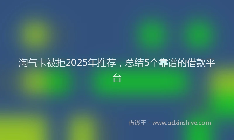 淘气卡被拒2025年推荐，总结5个靠谱的借款平台
