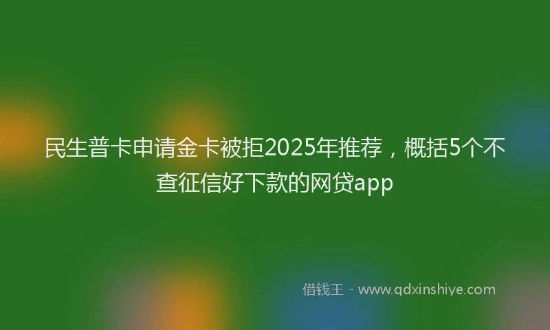 民生普卡申请金卡被拒2025年推荐，概括5个不查征信好下款的网贷app