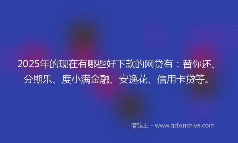 2025年的现在有哪些好下款的网贷有：替你还、分期乐、度小满金融、安逸花、信用卡贷等。