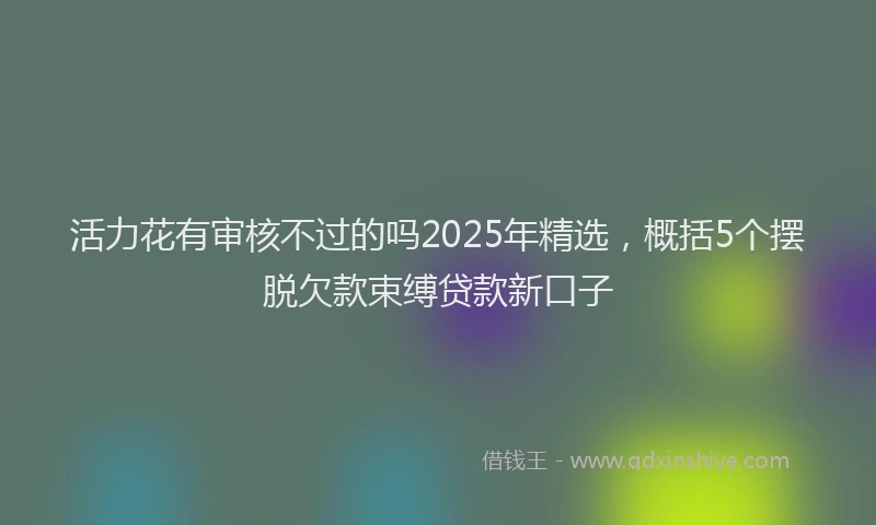 活力花有审核不过的吗2025年精选，概括5个摆脱欠款束缚贷款新口子