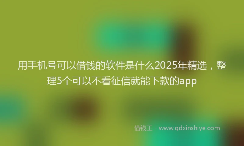 用手机号可以借钱的软件是什么2025年精选，整理5个可以不看征信就能下款的app