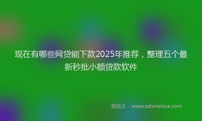现在有哪些网贷能下款2025年推荐，整理五个最新秒批小额贷款软件