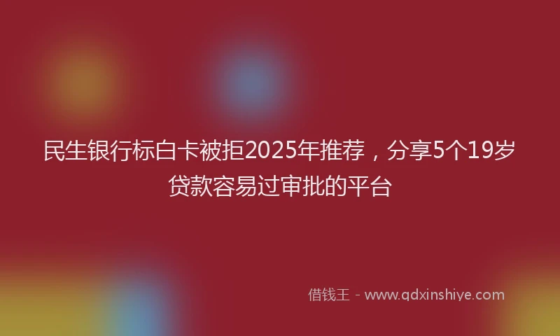 民生银行标白卡被拒2025年推荐，分享5个19岁贷款容易过审批的平台