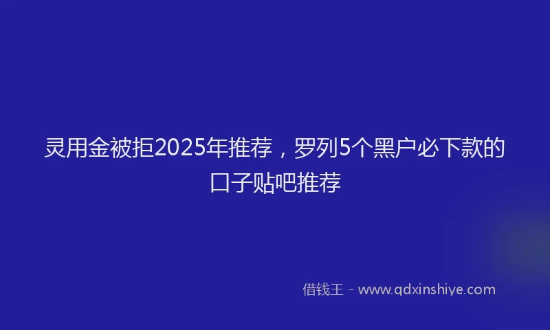 灵用金被拒2025年推荐，罗列5个黑户必下款的口子贴吧推荐
