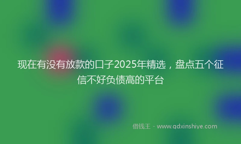 现在有没有放款的口子2025年精选，盘点五个征信不好负债高的平台