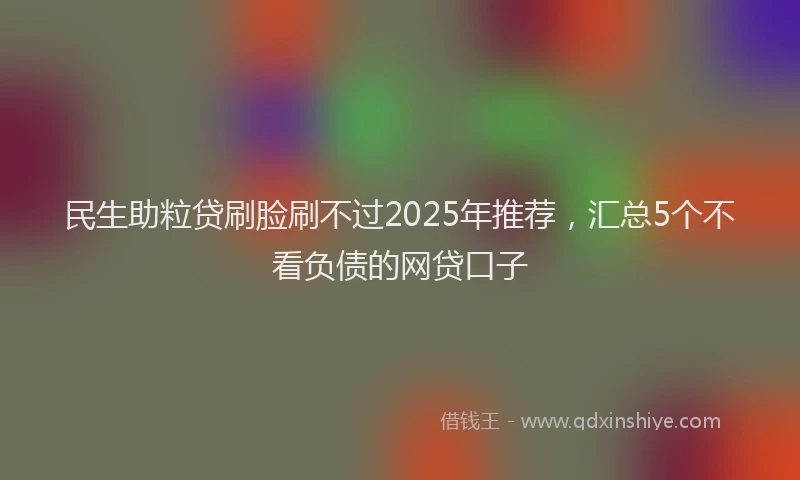 民生助粒贷刷脸刷不过2025年推荐，汇总5个不看负债的网贷口子