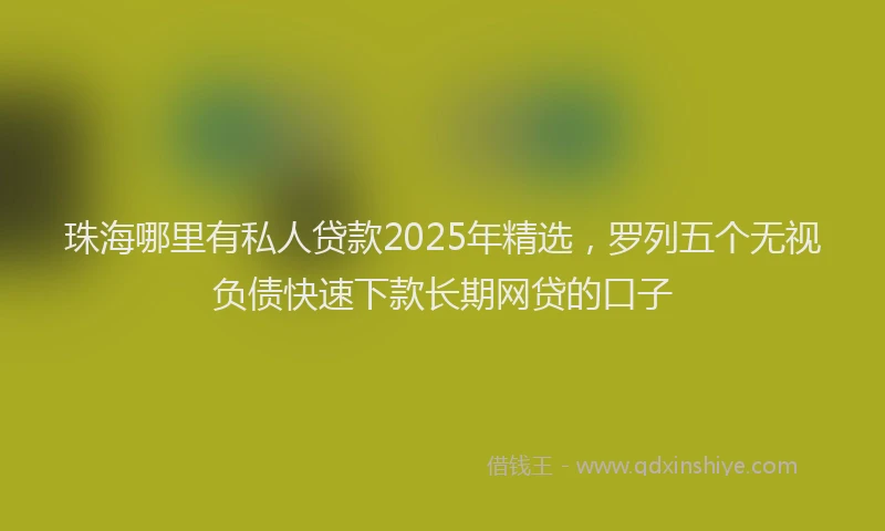 珠海哪里有私人贷款2025年精选，罗列五个无视负债快速下款长期网贷的口子