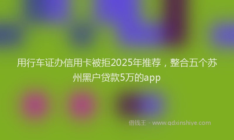 用行车证办信用卡被拒2025年推荐，整合五个苏州黑户贷款5万的app