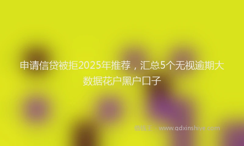 申请信贷被拒2025年推荐，汇总5个无视逾期大数据花户黑户口子