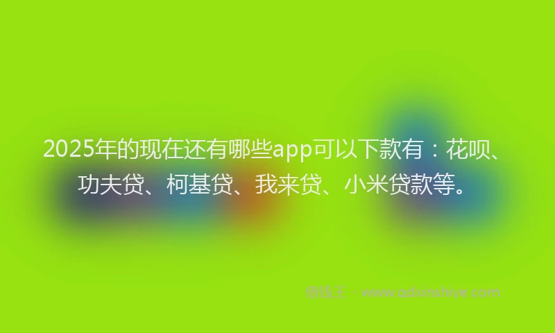 2025年的现在还有哪些app可以下款有：花呗、功夫贷、柯基贷、我来贷、小米贷款等。