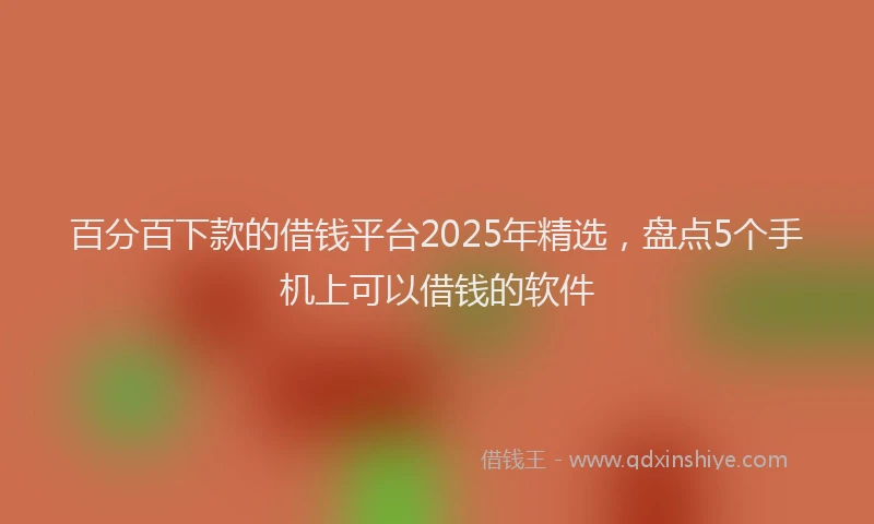 百分百下款的借钱平台2025年精选，盘点5个手机上可以借钱的软件