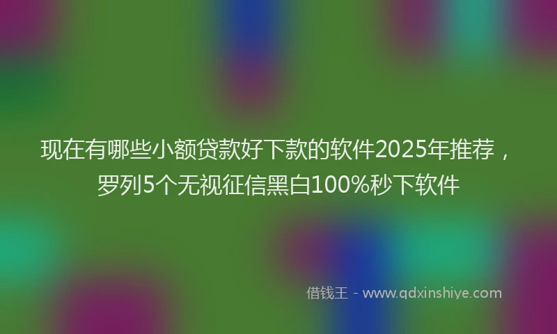 现在有哪些小额贷款好下款的软件2025年推荐，罗列5个无视征信黑白100%秒下软件