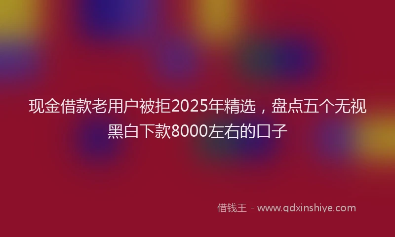 现金借款老用户被拒2025年精选，盘点五个无视黑白下款8000左右的口子