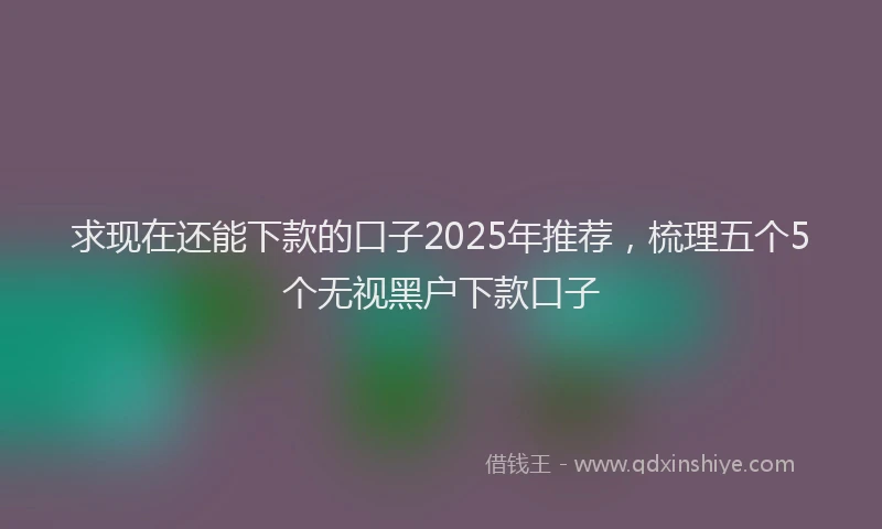 求现在还能下款的口子2025年推荐，梳理五个5个无视黑户下款口子