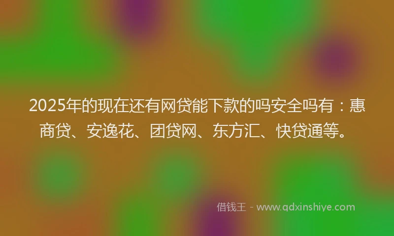2025年的现在还有网贷能下款的吗安全吗有：惠商贷、安逸花、团贷网、东方汇、快贷通等。
