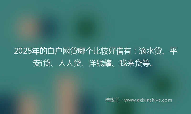 2025年的白户网贷哪个比较好借有：滴水贷、平安i贷、人人贷、洋钱罐、我来贷等。