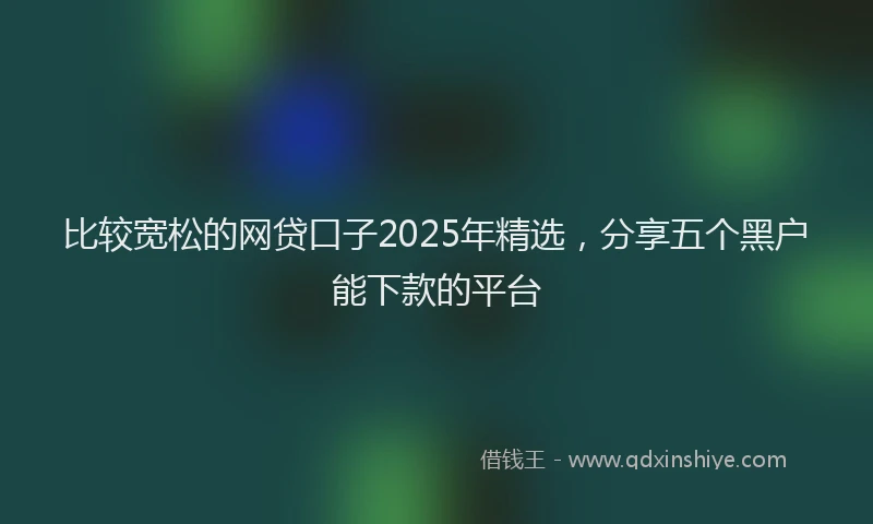 比较宽松的网贷口子2025年精选，分享五个黑户能下款的平台