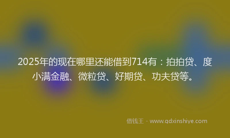 2025年的现在哪里还能借到714有：拍拍贷、度小满金融、微粒贷、好期贷、功夫贷等。