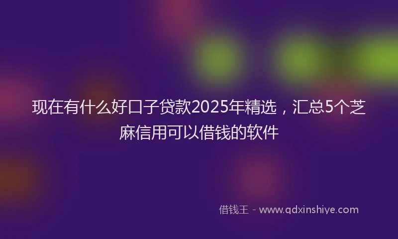 现在有什么好口子贷款2025年精选，汇总5个芝麻信用可以借钱的软件