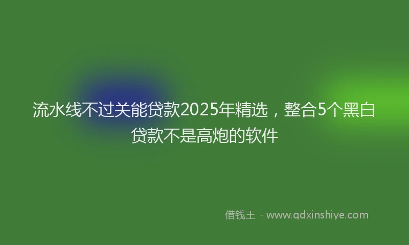流水线不过关能贷款2025年精选，整合5个黑白贷款不是高炮的软件